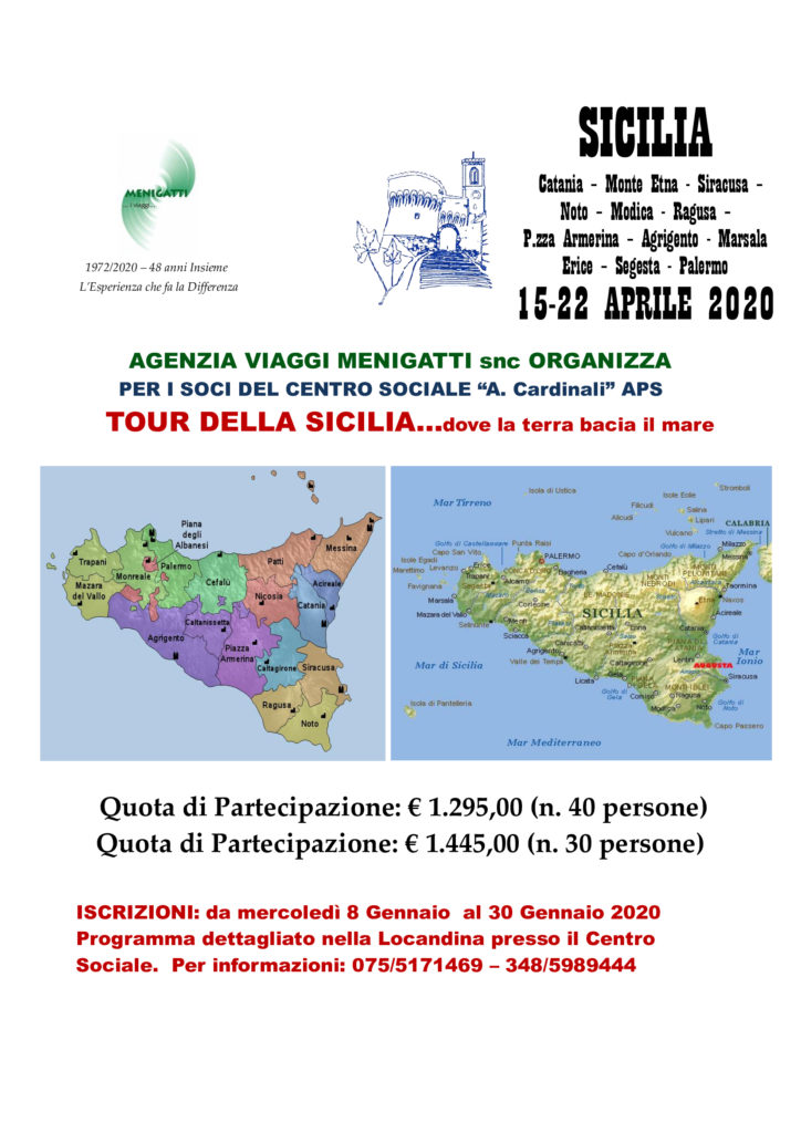 DAL 15 AL 22 APRILE 2020      
TOUR  DELLA  SICILIA
LA  TRINACRIA COME NON L'HAI MAI VISTA